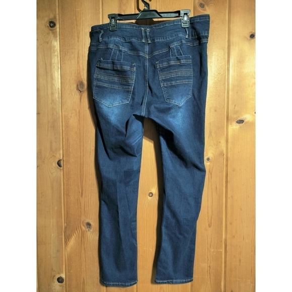 Jack David blue jean jeggings woman plus size 18 destroyed destructed - Picture 6 of 8